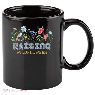 Raising Wildflowers Boho Mom Floral Flowers Mama Mothers 11oz C Handle Ceramic Mug