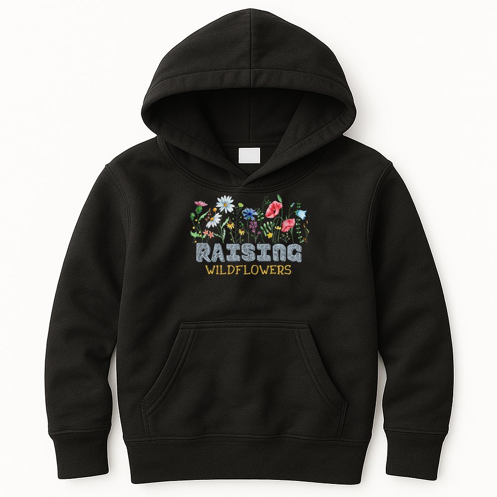 Raising Wildflowers Boho Mom Floral Flowers Mama Mothers Kids Hoodie