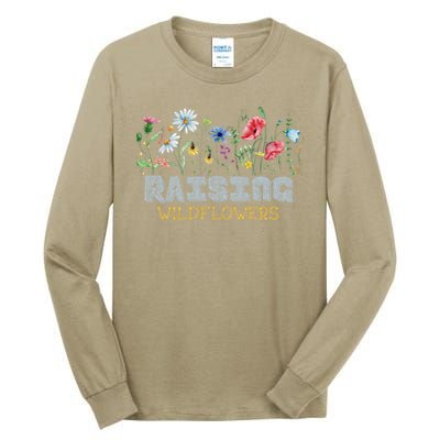 Raising Wildflowers Boho Mom Floral Flowers Mama Mothers Tall Long Sleeve T-Shirt