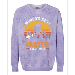 Retro World's Best Farter I Mean Father Bigfoot Father's Day Colorblast Crewneck Sweatshirt