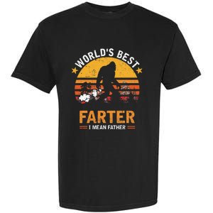 Retro World's Best Farter I Mean Father Bigfoot Father's Day Garment-Dyed Heavyweight T-Shirt