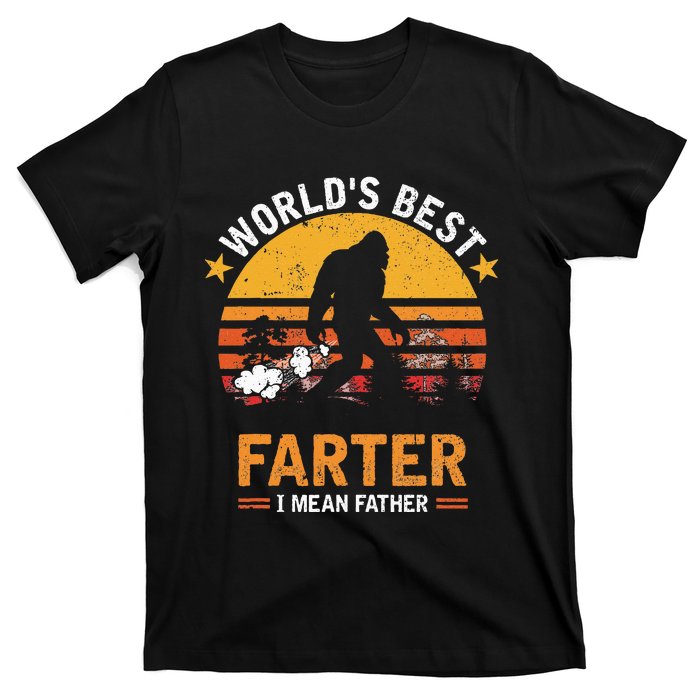 Retro World's Best Farter I Mean Father Bigfoot Father's Day T-Shirt