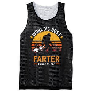 Retro World's Best Farter I Mean Father Bigfoot Father's Day Mesh Reversible Basketball Jersey Tank