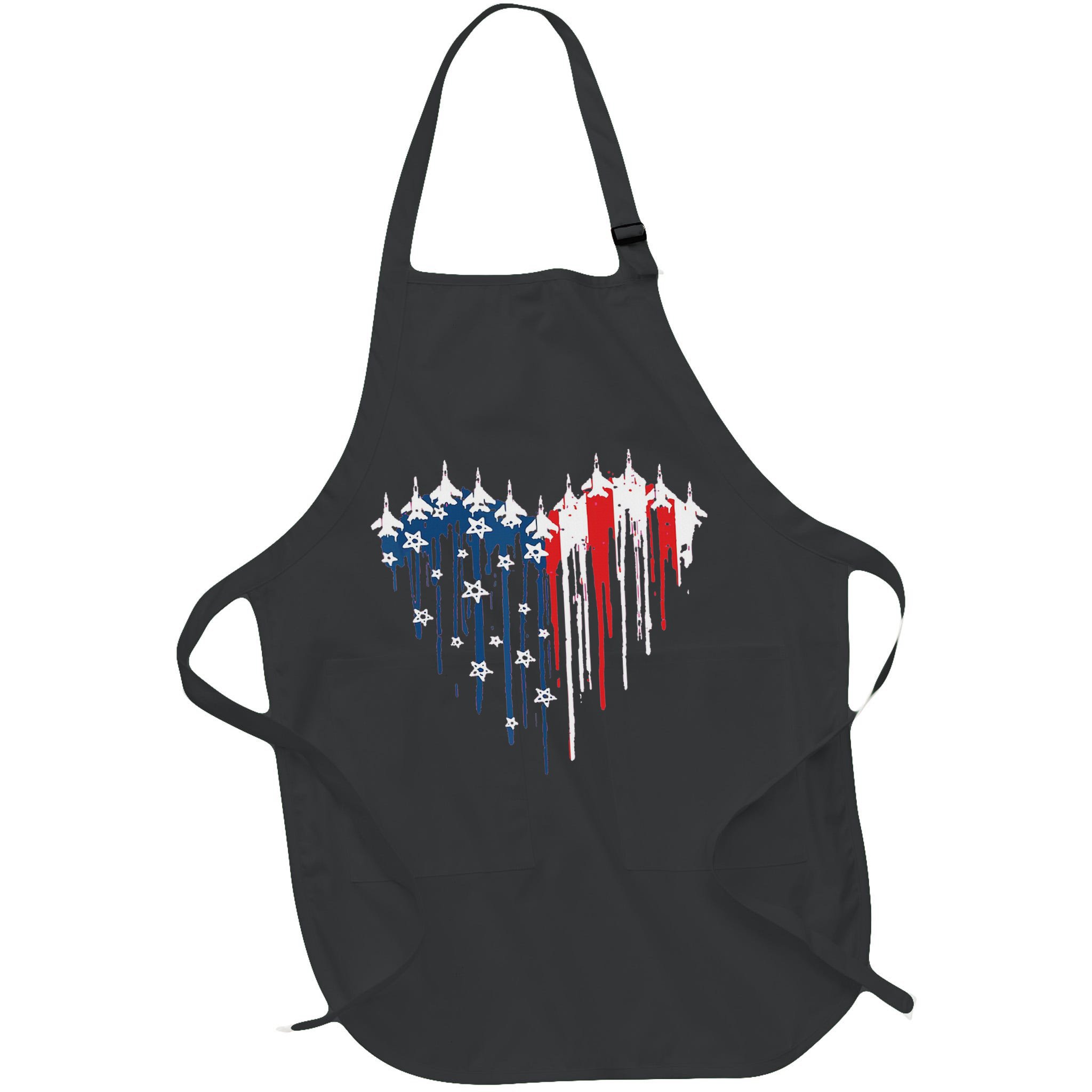 Red White Blue Flyover 4th Of July American Flag Apron