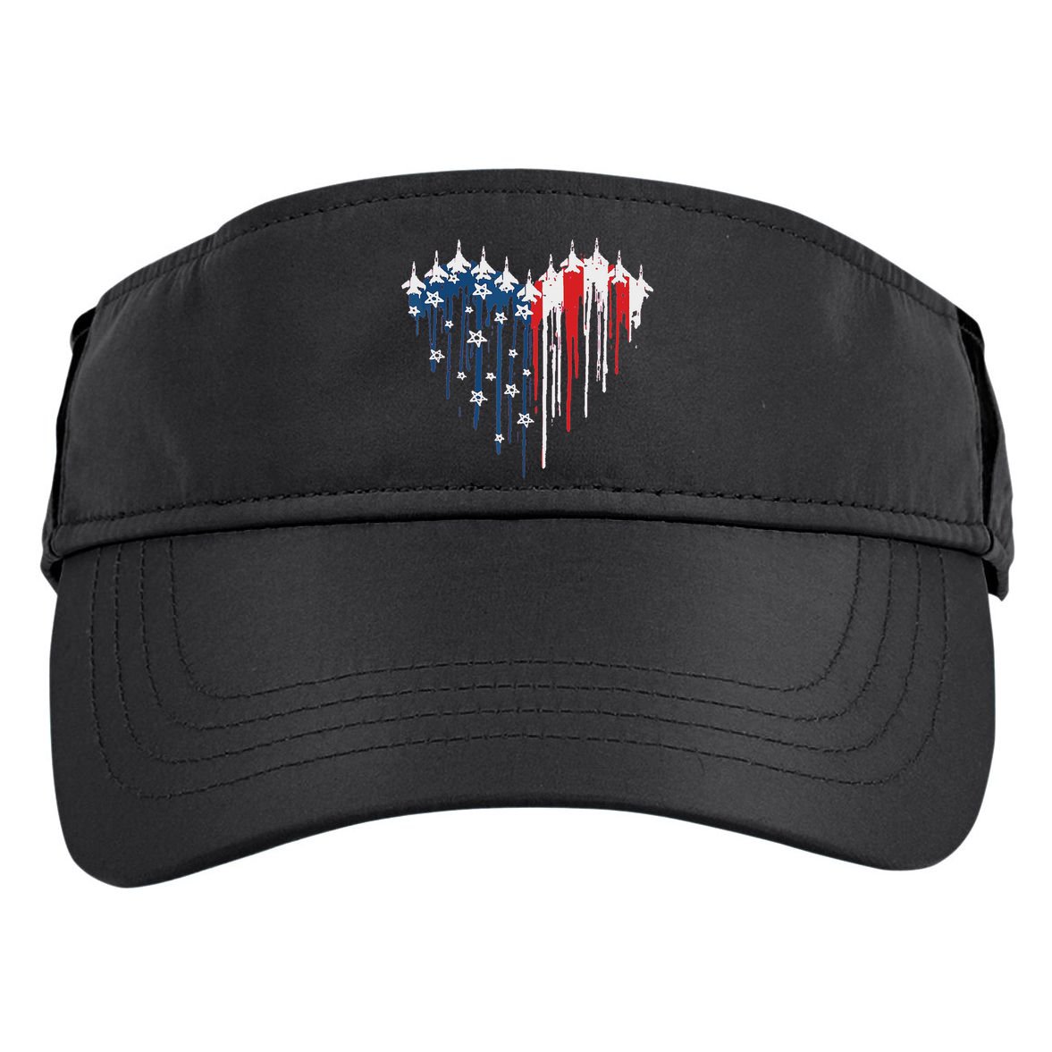 Red White Blue Flyover 4th Of July American Flag Adult Drive Performance Visor