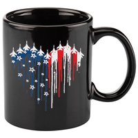 Red White Blue Flyover 4th Of July American Flag 11oz C Handle Ceramic Mug