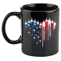 Red White Blue Flyover 4th Of July American Flag 11oz C Handle Ceramic Mug