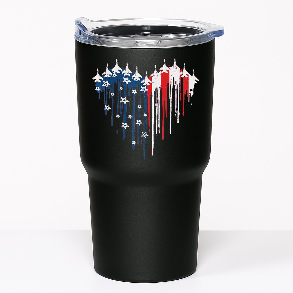Red White Blue Flyover 4th Of July American Flag Tumbler
