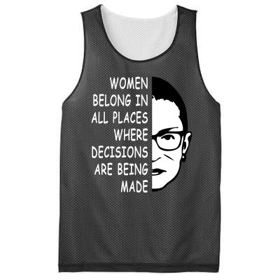 RBG Women Belong In All Places Where Decisions Are Being Made Mesh Reversible Basketball Jersey Tank