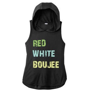 Red White Boujee July 4th America Flag Patriotic Usa Great Gift Ladies PosiCharge Tri-Blend Wicking Draft Hoodie Tank