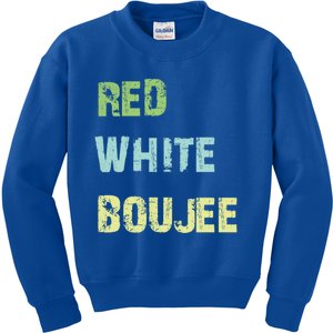 Red White Boujee July 4th America Flag Patriotic Usa Great Gift Kids Sweatshirt