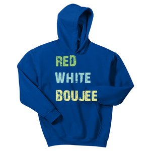 Red White Boujee July 4th America Flag Patriotic Usa Great Gift Kids Hoodie