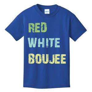 Red White Boujee July 4th America Flag Patriotic Usa Great Gift Kids T-Shirt