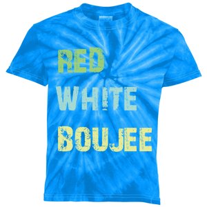 Red White Boujee July 4th America Flag Patriotic Usa Great Gift Kids Tie-Dye T-Shirt