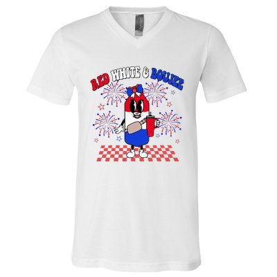 Red White & Boujee V-Neck T-Shirt