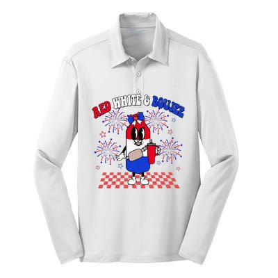 Red White & Boujee Silk Touch Performance Long Sleeve Polo