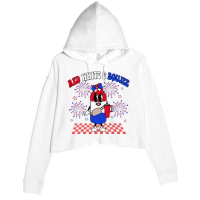 Red White & Boujee Crop Fleece Hoodie