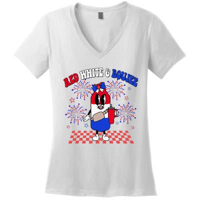 Red White & Boujee Women's V-Neck T-Shirt