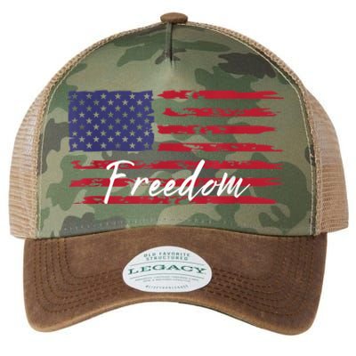 Red White Blue Freedom America USA Flag Legacy Tie Dye Trucker Hat