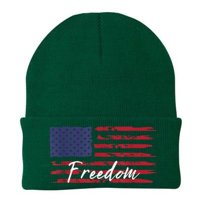 Red White Blue Freedom America USA Flag Knit Cap Winter Beanie