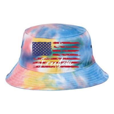 Red White Blue Freedom America USA Flag Tie Dye Newport Bucket Hat