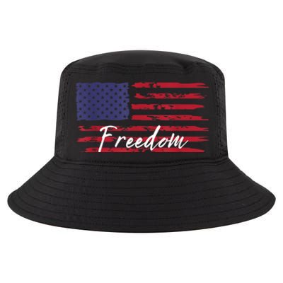 Red White Blue Freedom America USA Flag Cool Comfort Performance Bucket Hat