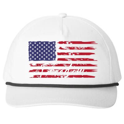 Red White Blue Freedom America USA Flag Snapback Five-Panel Rope Hat