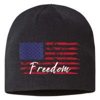 Red White Blue Freedom America USA Flag Sustainable Beanie