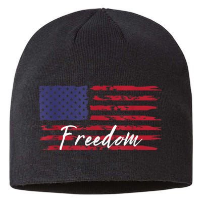 Red White Blue Freedom America USA Flag Sustainable Beanie