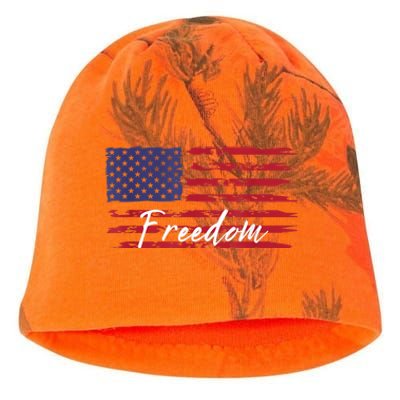 Red White Blue Freedom America USA Flag Kati - Camo Knit Beanie