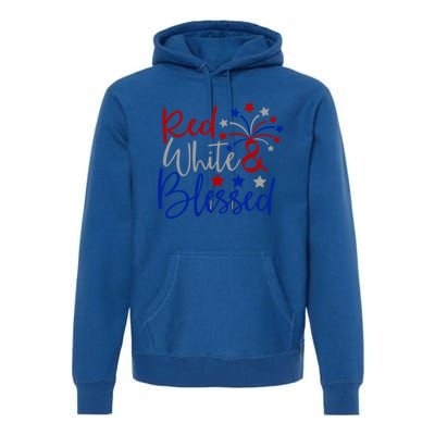 Red White Blessed 4th Of July Gift Premium Hoodie