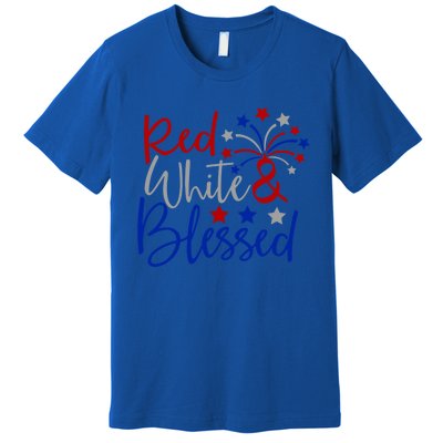 Red White Blessed 4th Of July Gift Premium T-Shirt