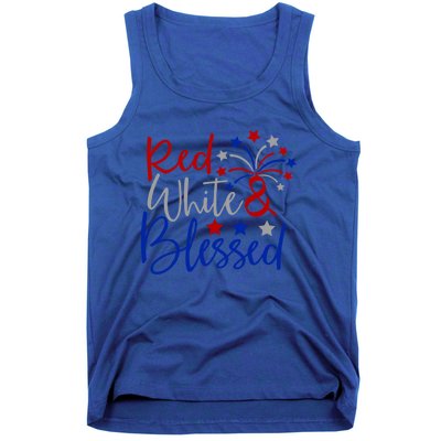 Red White Blessed 4th Of July Gift Tank Top