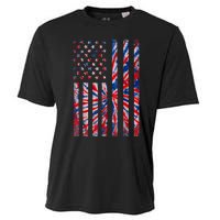 Red White Blue Tie Dye American Flag Vintage 4th Of July Cooling Performance Crew T-Shirt