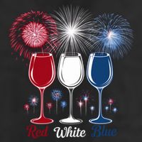 Red Wine & Blue 4th Of July Wine Glasses Firework Patriotic Adult Drive Performance Visor