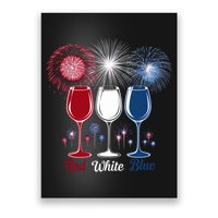 Red Wine & Blue 4th Of July Wine Glasses Firework Patriotic Poster