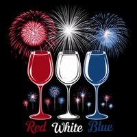 Red Wine & Blue 4th Of July Wine Glasses Firework Patriotic Poster