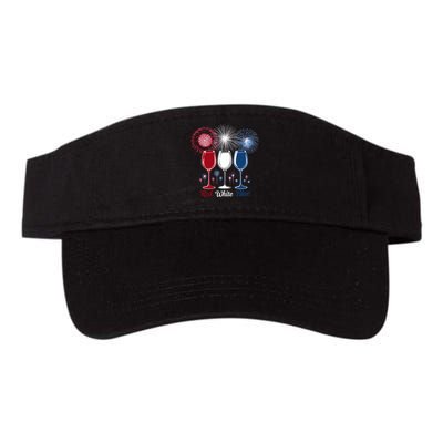 Red Wine & Blue 4th Of July Wine Glasses Firework Patriotic Visor