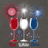 Red Wine & Blue 4th Of July Wine Glasses Firework Patriotic Cotton Canvas Backpack