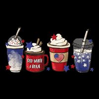 Red White Blue Latte Ice Coffee USA 4th Of July Patriotic Impact Tech Backpack
