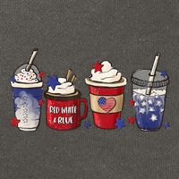 Red White Blue Latte Ice Coffee USA 4th Of July Patriotic Cotton Canvas Backpack
