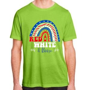 Red White Booze And Blessed Rainbow Usa Patriotic 4th Of July Gift Adult ChromaSoft Performance T-Shirt