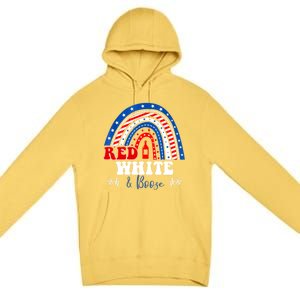 Red White Booze And Blessed Rainbow Usa Patriotic 4th Of July Gift Premium Pullover Hoodie