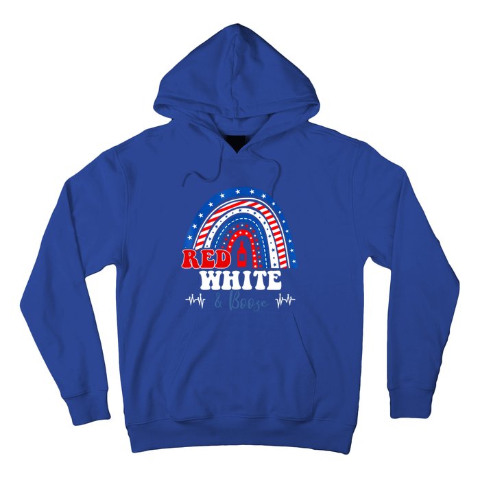 Red White Booze And Blessed Rainbow Usa Patriotic 4th Of July Gift Hoodie