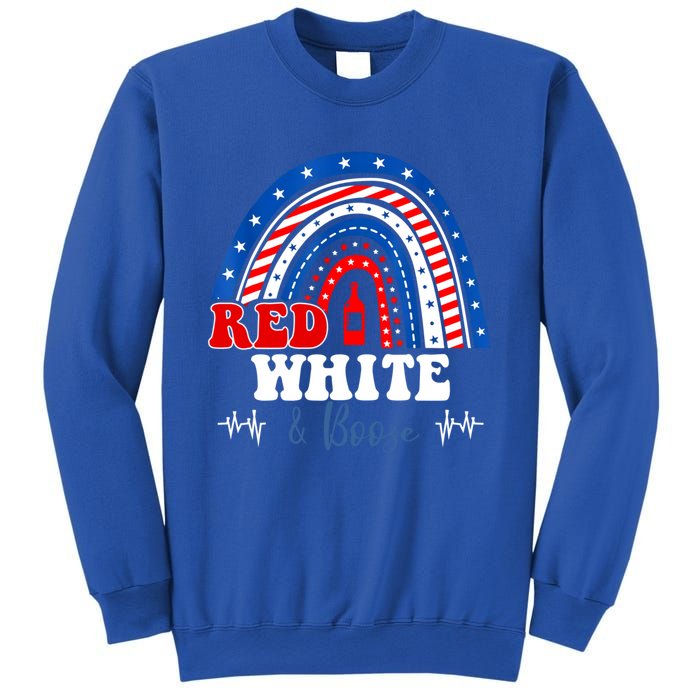 Red White Booze And Blessed Rainbow Usa Patriotic 4th Of July Gift Sweatshirt