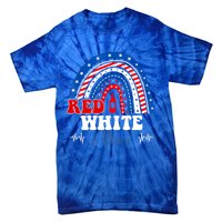 Red White Booze And Blessed Rainbow Usa Patriotic 4th Of July Gift Tie-Dye T-Shirt