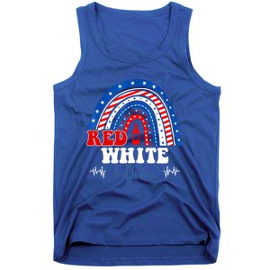 Red White Booze And Blessed Rainbow Usa Patriotic 4th Of July Gift Tank Top