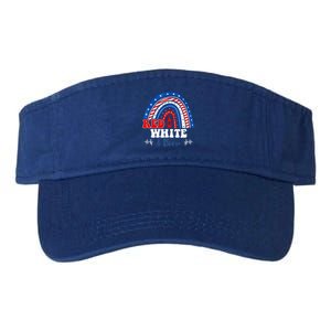 Red White Booze And Blessed Rainbow Usa Patriotic 4th Of July Gift Valucap Bio-Washed Visor