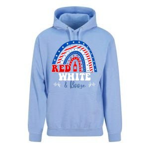 Red White Booze And Blessed Rainbow Usa Patriotic 4th Of July Gift Unisex Surf Hoodie