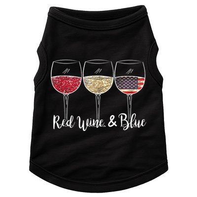 Red Wine & Blue 4th Of July Wine Red White Blue Wine Glasses Doggie Tank